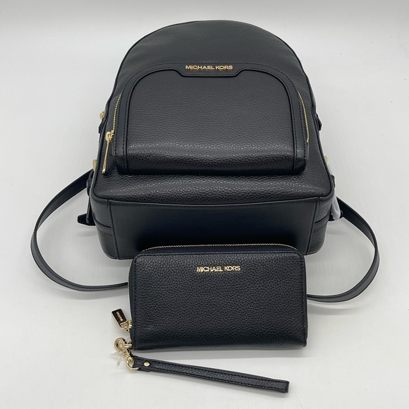 Michael Kors Medium Jaycee Backpack & MF Phone Case Wallet Black - Picture 6 of 11